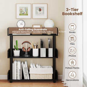 3-Tier Bookshelf with Anti-Tipping Kit and Industrial Storage Unit for Living Room-Black view 9