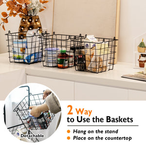 3-Tier Fruit Basket Stand with Adjustable Heights view 8