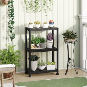 3-Tier Heavy-Duty Plastic Storage Shelves Freestanding Garage Shelving Unit view 2