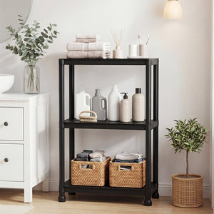 3-Tier Heavy-Duty Plastic Storage Shelves Freestanding Garage Shelving Unit view 3