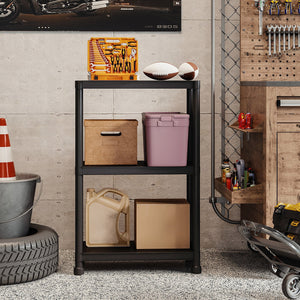 3-Tier Heavy-Duty Plastic Storage Shelves Freestanding Garage Shelving Unit view 5