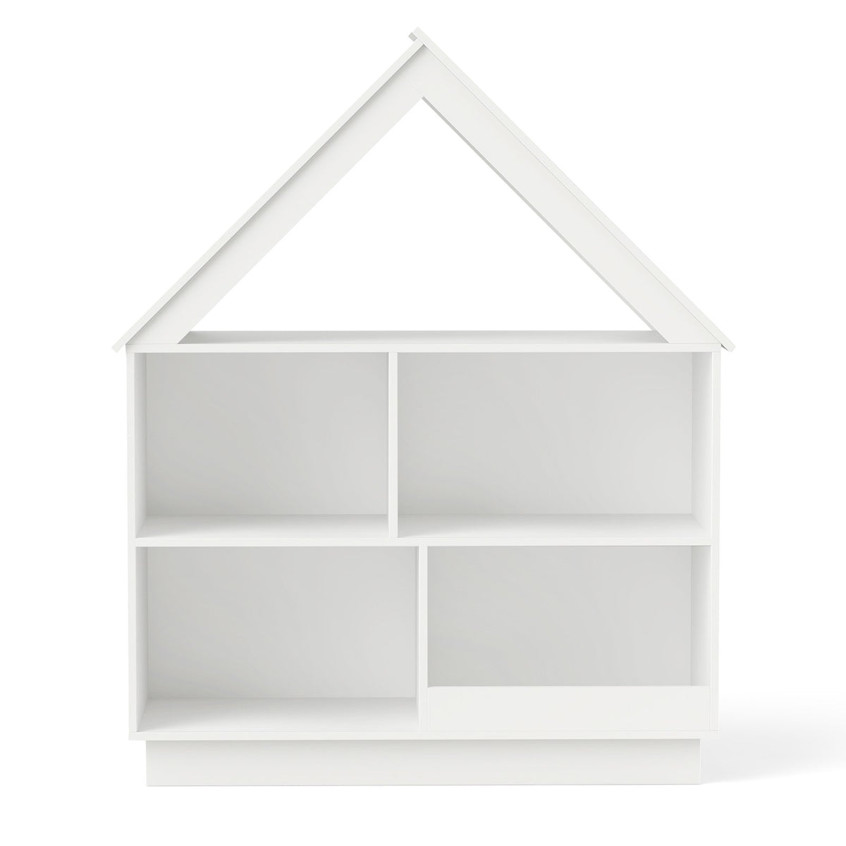 3-Tier House-Shaped Toy Storage Organizer with Open Shelves-White view 4
