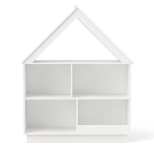 3-Tier House-Shaped Toy Storage Organizer with Open Shelves-White view 4