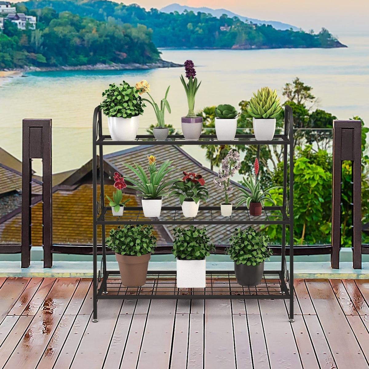 3-Tier Metal Plant Stand Shelf Display Rack for Plants Shoes Flower Pot view 2