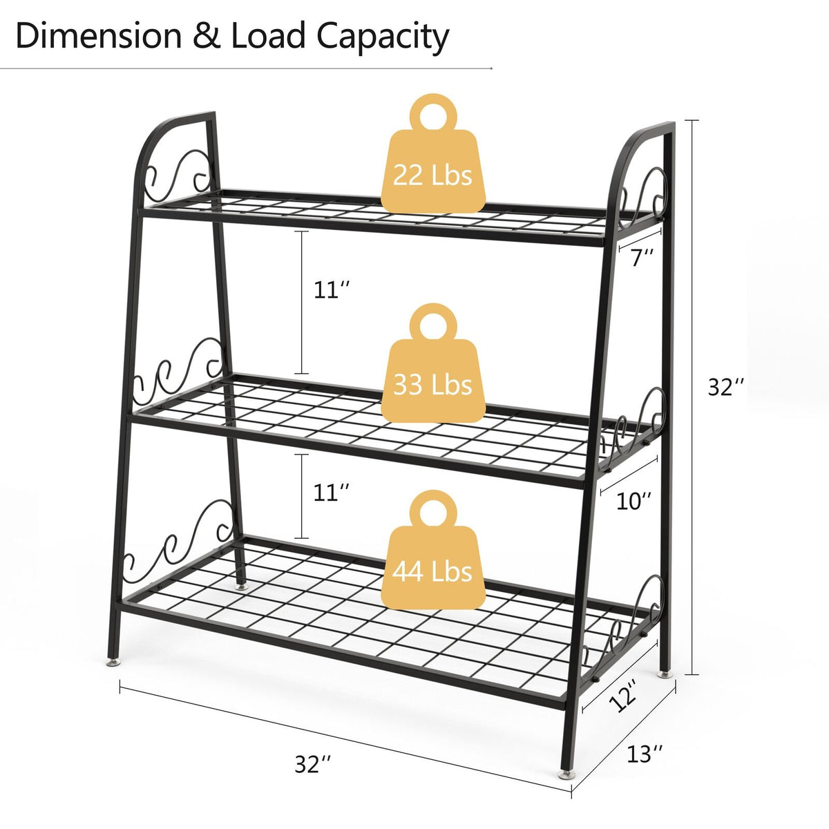 3-Tier Metal Plant Stand Shelf Display Rack for Plants Shoes Flower Pot view 5