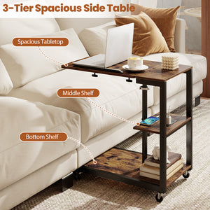 3-Tier Mobile Couch Side Table with Tiltable Tabletop-2 Piece view 9