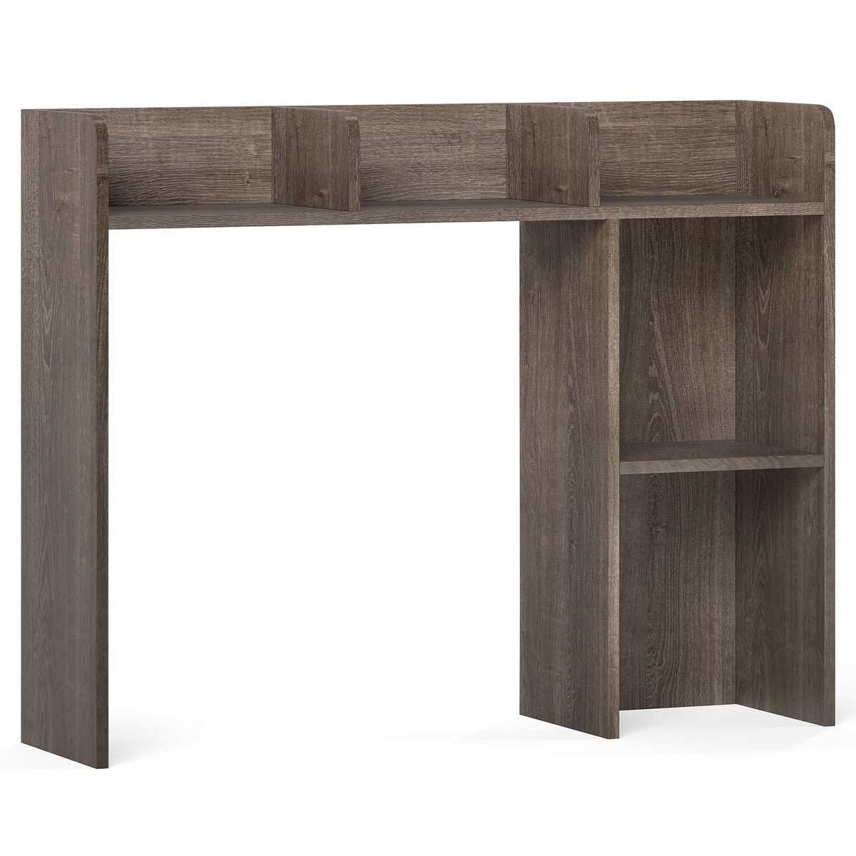 3-Tier Multipurpose Desk Bookshelf with 4 Shelves-Oak