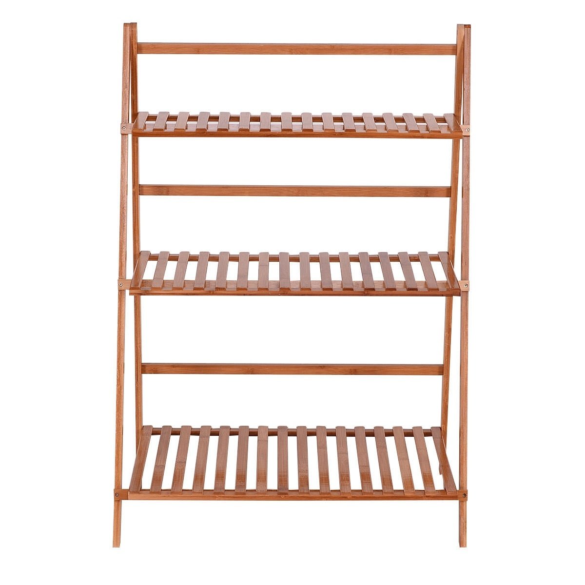3 Tiers Outdoor Stand Bamboo Flower Pot Shelf view 4