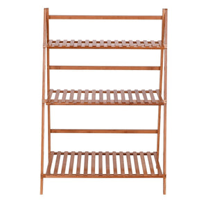 3 Tiers Outdoor Stand Bamboo Flower Pot Shelf view 4