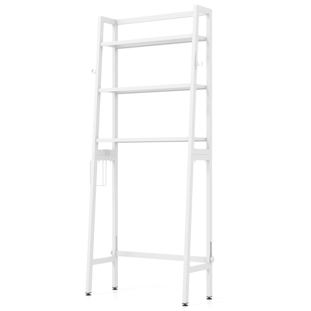 3-Tier Over The Toilet Storage Shelf with Adjustable Bottom Bar-White view 4