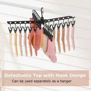 3-Tier Tripod Freestanding Folding Clothes Drying Rack with 24 Clips-Black view 8