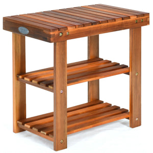 3-Tier Wood Shoe Bench Boots Organizer view 3