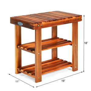 3-Tier Wood Shoe Bench Boots Organizer view 5