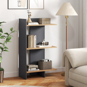 3 Tier Wooden Bookshelf with Anti-Tipping Kit-Oak view 3