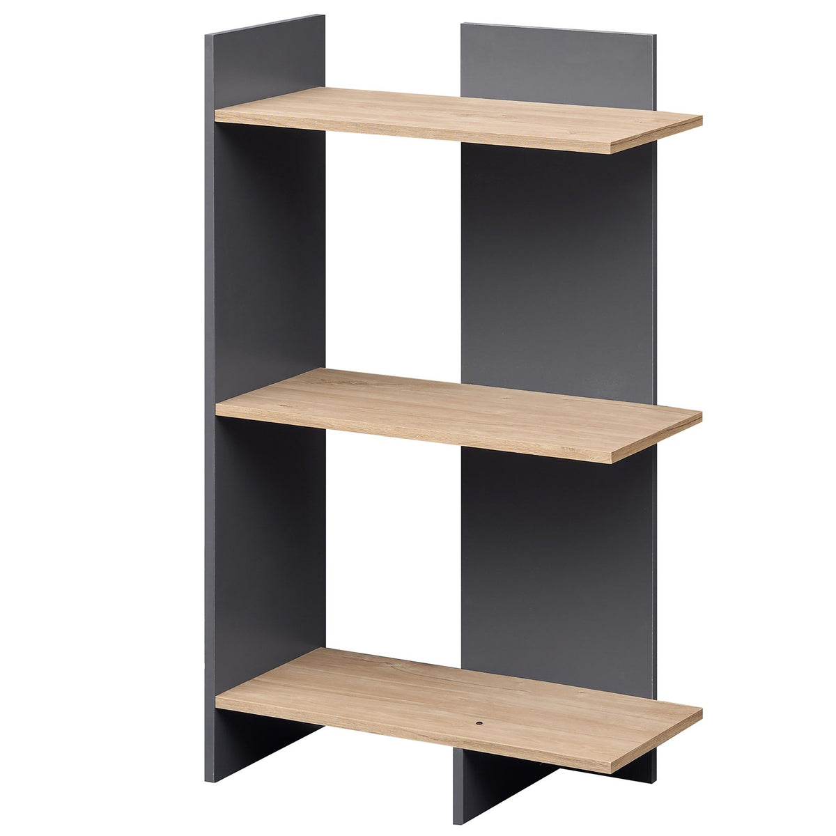 3 Tier Wooden Bookshelf with Anti-Tipping Kit-Oak view 4
