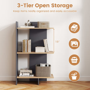 3 Tier Wooden Bookshelf with Anti-Tipping Kit-Oak view 8