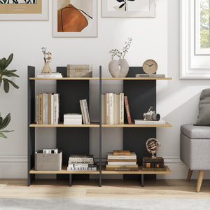 3 Tier Wooden Bookshelf with Anti-Tipping Kit-Oak view 9