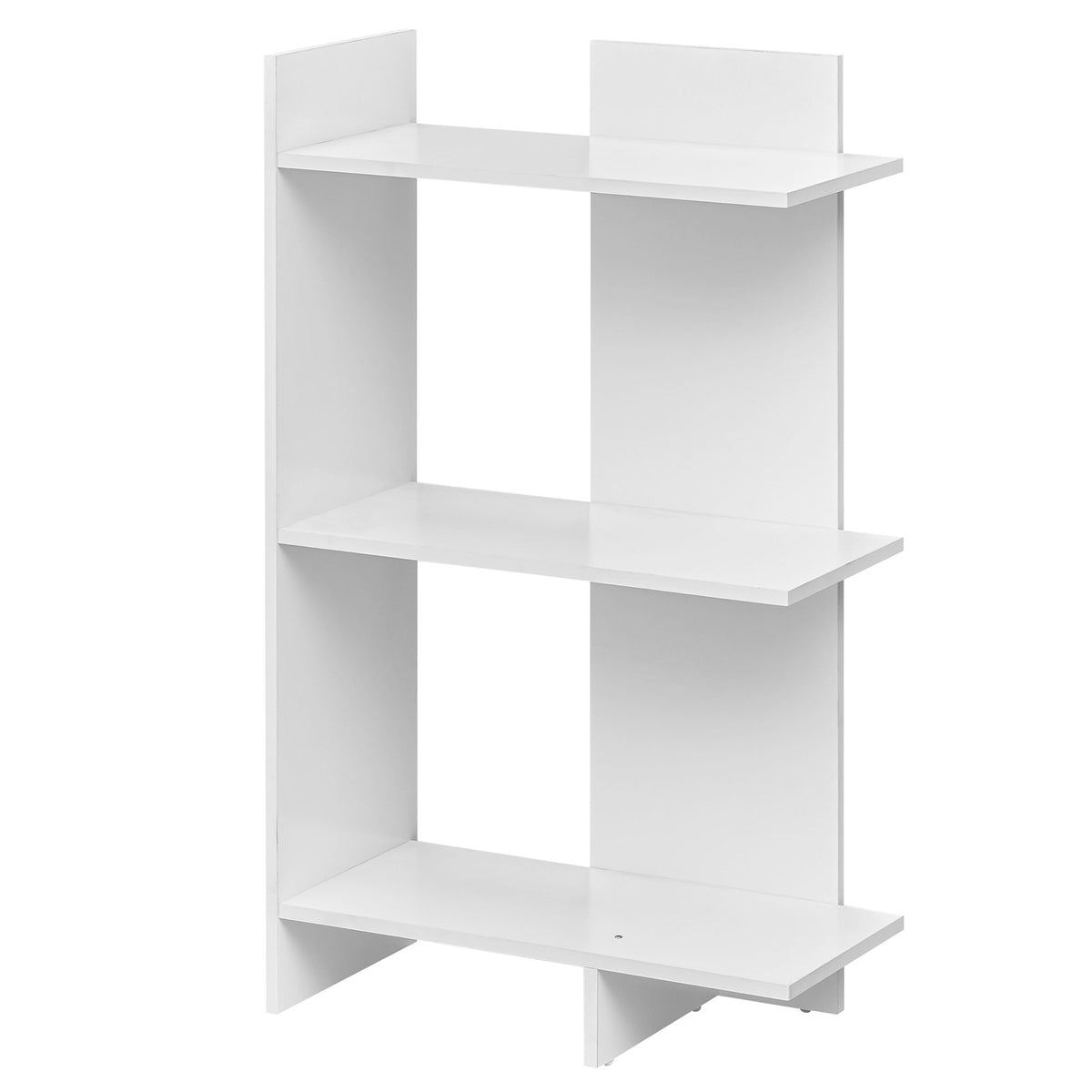 3 Tier Wooden Bookshelf with Anti-Tipping Kit-White view 4