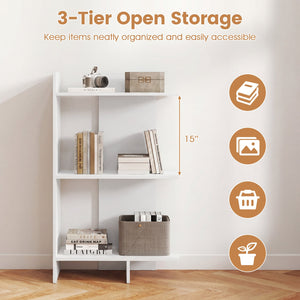 3 Tier Wooden Bookshelf with Anti-Tipping Kit-White view 8