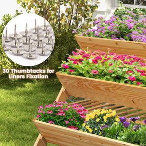 3 Tier Wooden Vertical Raised Garden Bed with Storage Shelf view 9