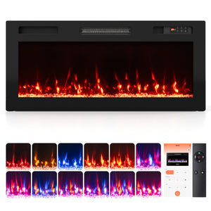30/36/40/50/60/72 Inch Smart WiFi Electric Fireplace with Recessed and Wall Mounted-40 inches view 2
