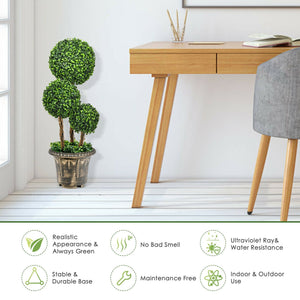 30 Inch Artificial Topiary Triple Ball Tree Indoor and Outdoor UV Protection view 5