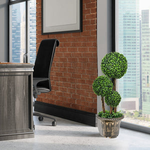 30 Inch Artificial Topiary Triple Ball Tree Indoor and Outdoor UV Protection view 6