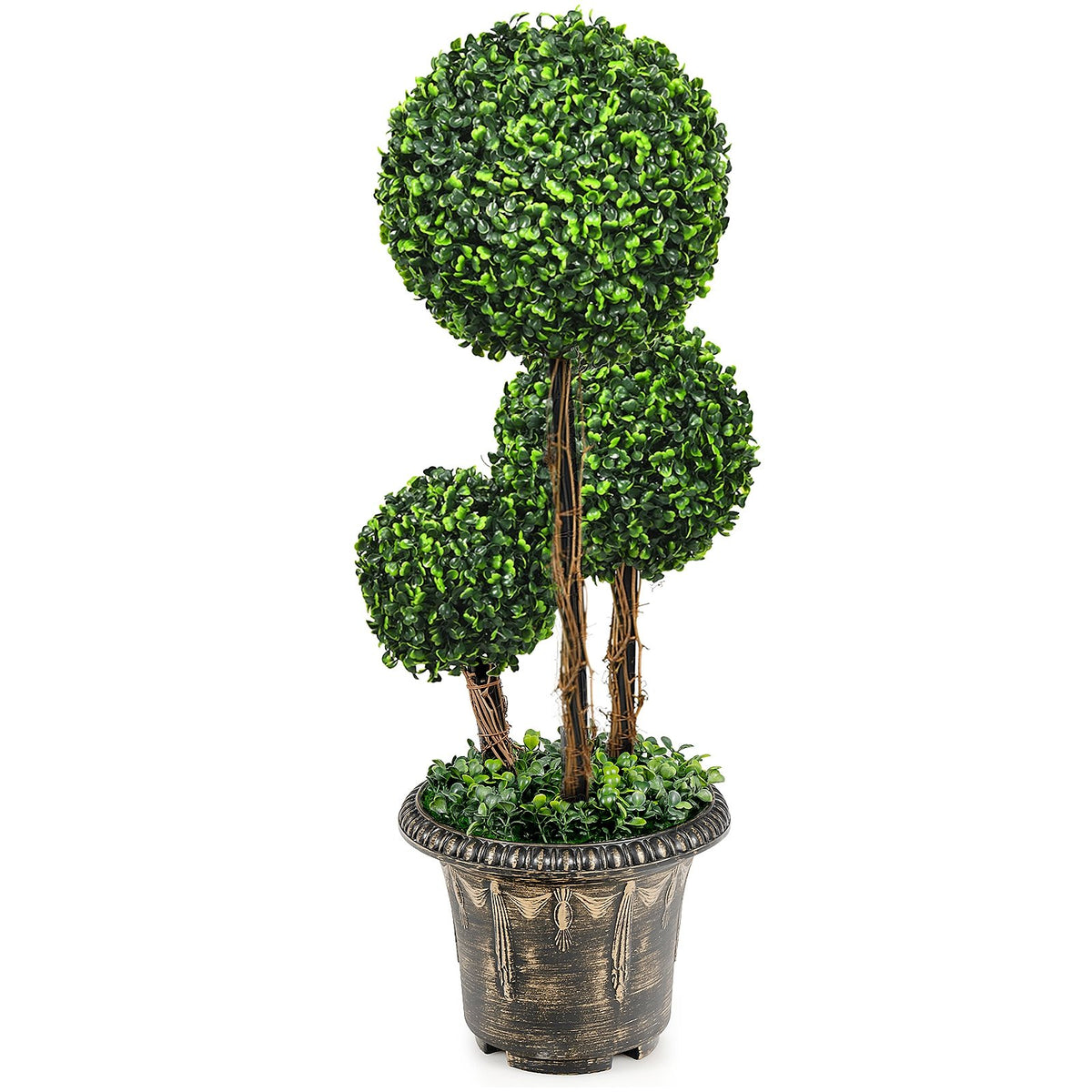 30 Inch Artificial Topiary Triple Ball Tree Indoor and Outdoor UV Protection view 7