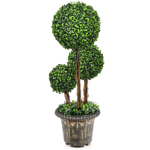 30 Inch Artificial Topiary Triple Ball Tree Indoor and Outdoor UV Protection view 7