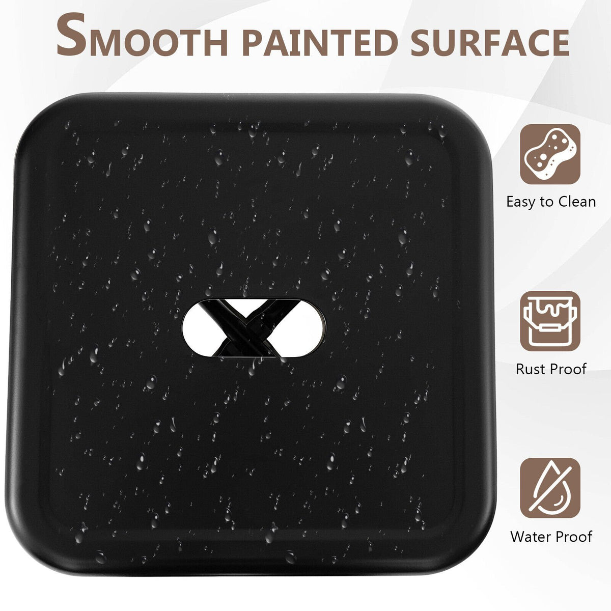 30 Inch Bar Stools Set of 4 with Square Seat and Handling Hole-Black view 9