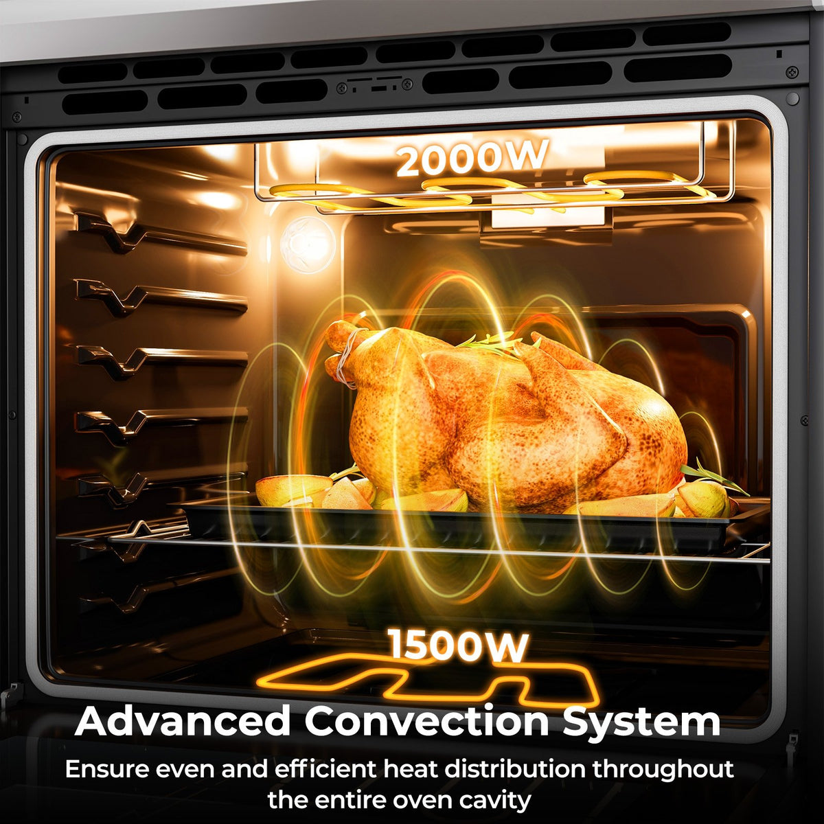 30 Inch Freestanding and Slide-in Kitchen Stove with 4 Burners Ceramic Cooktop-Silver view 7