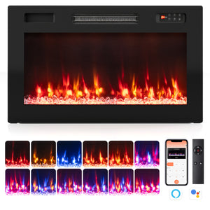 30 Inch Smart WiFi Electric Fireplace with Recessed and Wall Mounted view 4