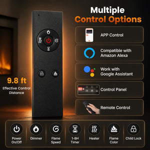 30 Inch Smart WiFi Electric Fireplace with Recessed and Wall Mounted view 7