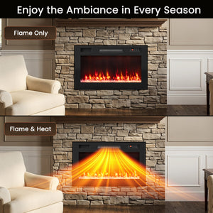 30 Inch Smart WiFi Electric Fireplace with Recessed and Wall Mounted view 8