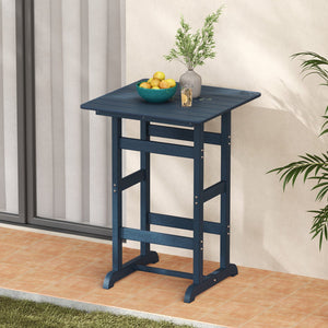 30 Inch Square Bar Table Dining Table with Slatted Tabletop for Poolside-Navy view 2