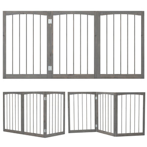 30 Inch Tall Wooden Pet Fence for Cats Small and Medium Dogs-Gray view 4