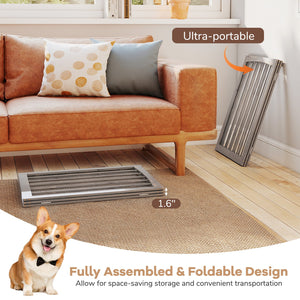 30 Inch Tall Wooden Pet Fence for Cats Small and Medium Dogs-Gray view 7
