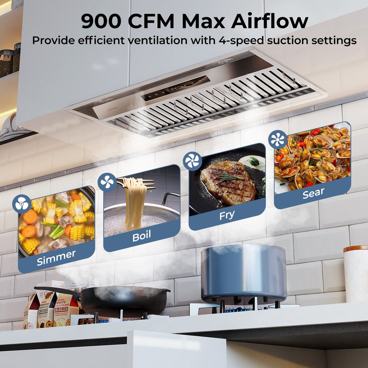 30 Inch Under Cabinet Range Hood with 4 Fan Speeds and Baffles Filters-Silver view 4