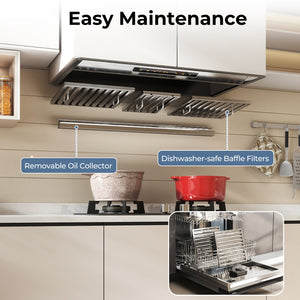30 Inch Under Cabinet Range Hood with 4 Fan Speeds and Baffles Filters-Silver view 9