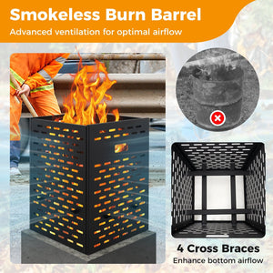 30 Inches Ultra Thick Burn Barrel with Venting Patterns and 4 Cross Braces view 6