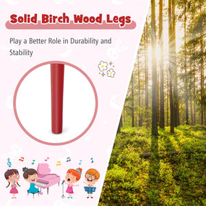 30-Key Wood Toy Kids Grand Piano with Bench and Music Rack-Red view 6