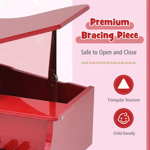 30-Key Wood Toy Kids Grand Piano with Bench and Music Rack-Red view 8