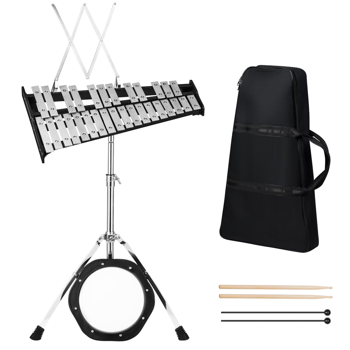 30 Notes Percussion with Practice Pad Mallets Sticks Stand view 4