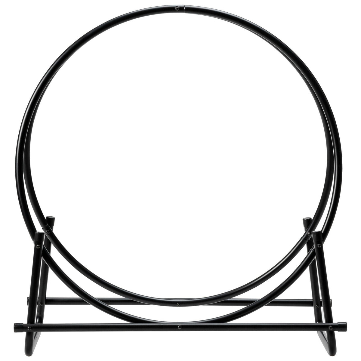 30-Inch Tubular Steel Log Hoop Firewood Storage Rack view 6
