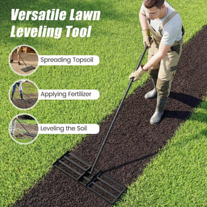30 x 10 Inch Heavy Duty Lawn Level Tool with 69 Inch Handle-Black view 7