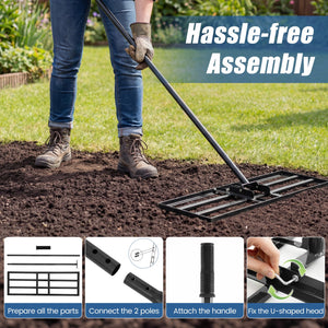 30 x 10 Inch Heavy Duty Lawn Level Tool with 69 Inch Handle-Black view 8