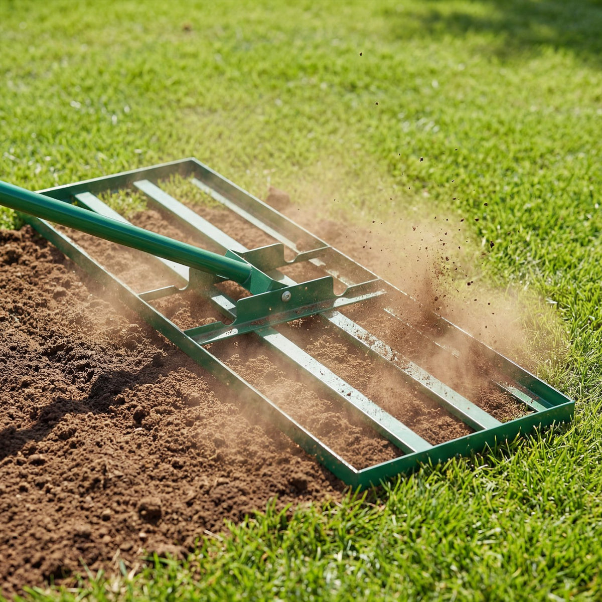 30 x 10 Inch Heavy Duty Lawn Level Tool with 69 Inch Handle-Green view 2