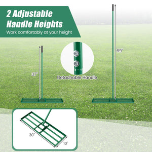 30 x 10 Inch Heavy Duty Lawn Level Tool with 69 Inch Handle-Green view 6