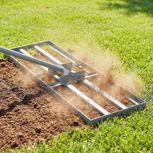 30 x 10 Inch Heavy Duty Lawn Level Tool with 69 Inch Handle-Silver view 2