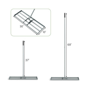30 x 10 Inch Heavy Duty Lawn Level Tool with 69 Inch Handle-Silver view 5